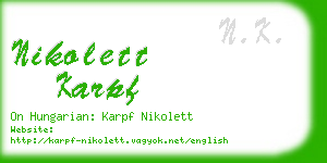 nikolett karpf business card